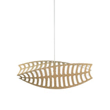 Toru Pendant Light: Horizontal + Bamboo + White + White