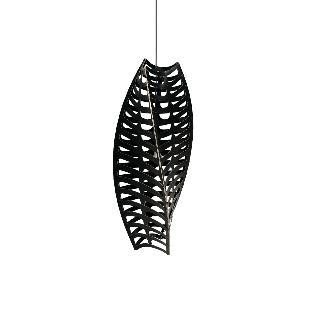 Toru Vertical Pendant Light: Large + Black
