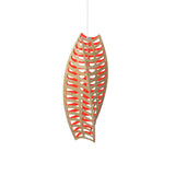 Toru Vertical Pendant Light: Large + Bamboo + Red