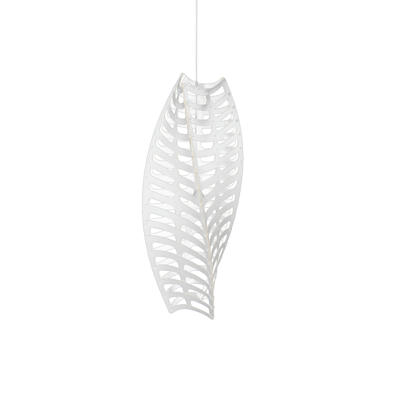 Toru Vertical Pendant Light: Large + White