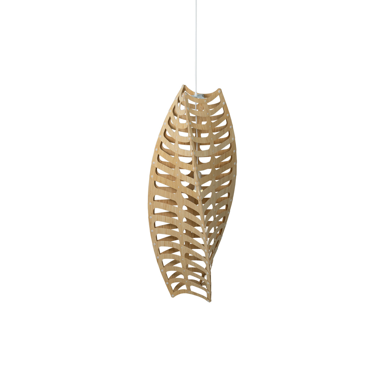 Toru Vertical Pendant Light: Medium + Bamboo