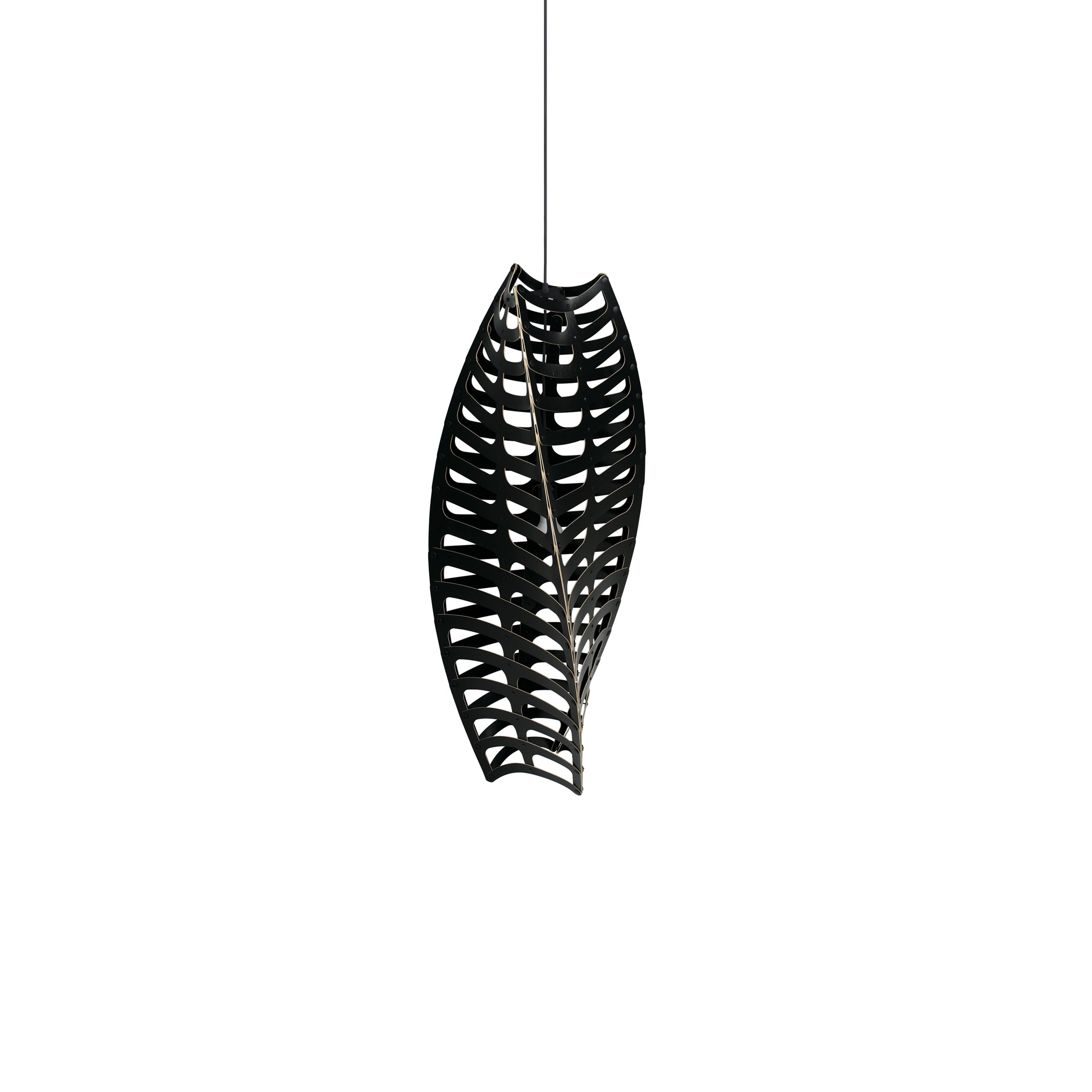 Toru Vertical Pendant Light: Small + Black