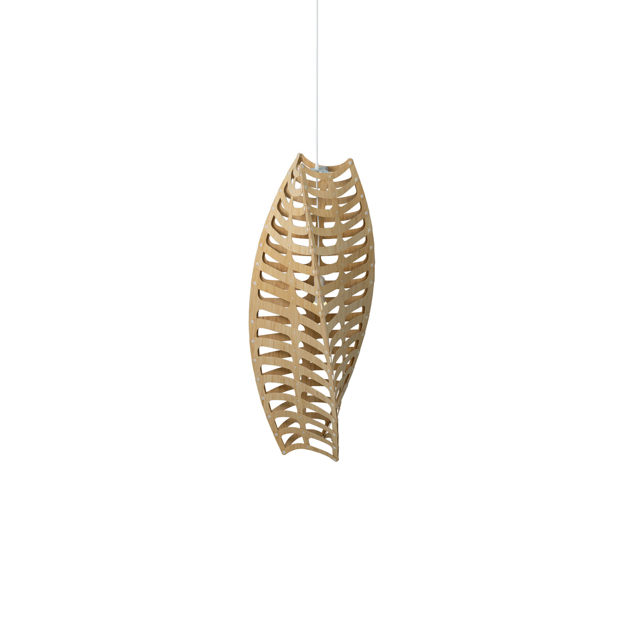Toru Vertical Pendant Light: Small + Bamboo
