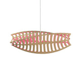 Toru Horizontal Pendant Light: Large + Bamboo + Pink + White