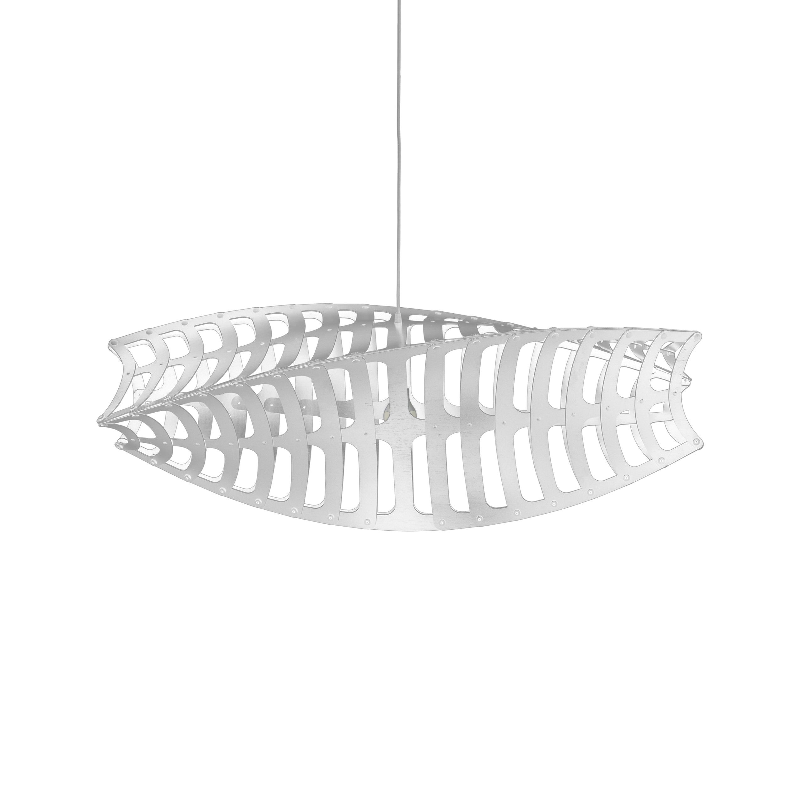 Toru Horizontal Pendant Light: Large + White + White