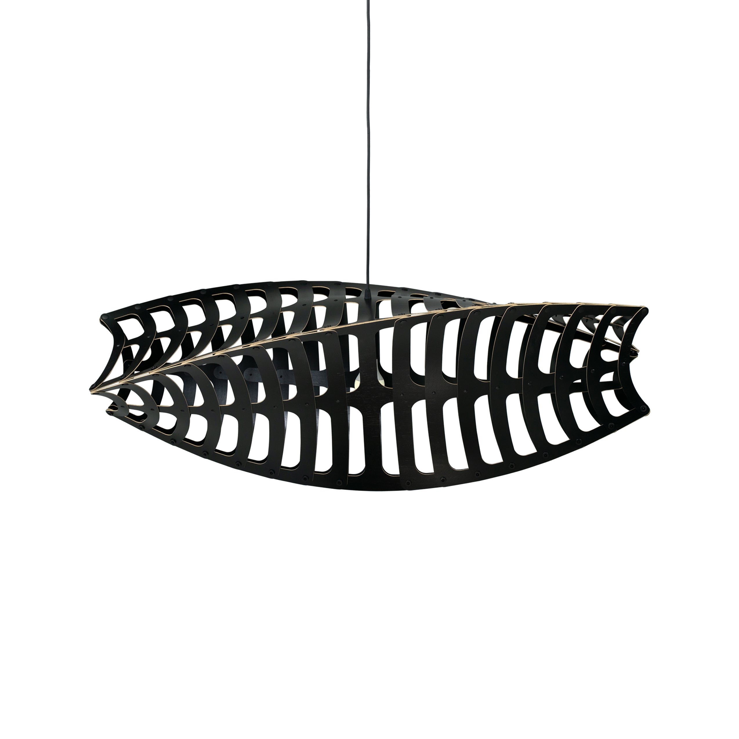 Toru Horizontal Pendant Light: Large + Black + Black