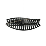 Toru Horizontal Pendant Light: Large + Black + Black