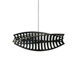 Toru Horizontal Pendant Light: Medium + Black + Black