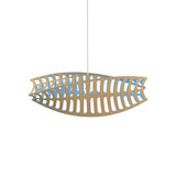 Toru Horizontal Pendant Light: Medium + Bamboo + Blue + White