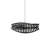 Toru Horizontal Pendant Light: Small + Black + Black