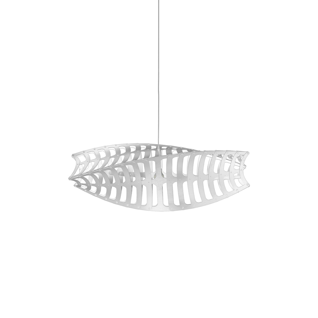 Toru Horizontal Pendant Light: Small + White + White