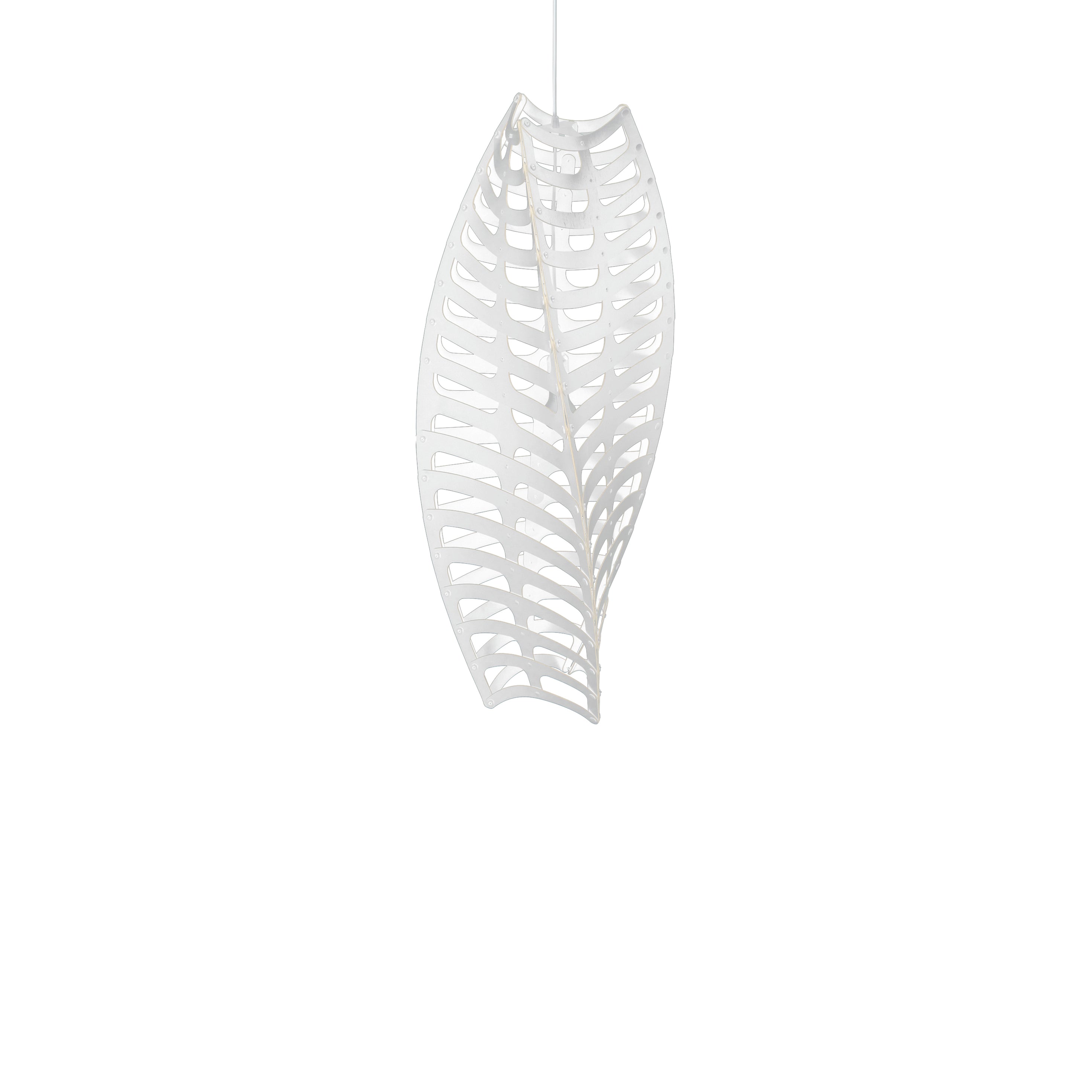 Toru Vertical Pendant Light: Large + White + White