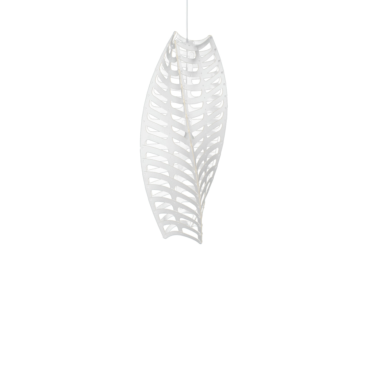 Toru Vertical Pendant Light: Large + White + White