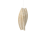 Toru Vertical Pendant Light: Medium + Bamboo + White + White