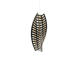 Toru Vertical Pendant Light: Medium + Black + Bamboo + White