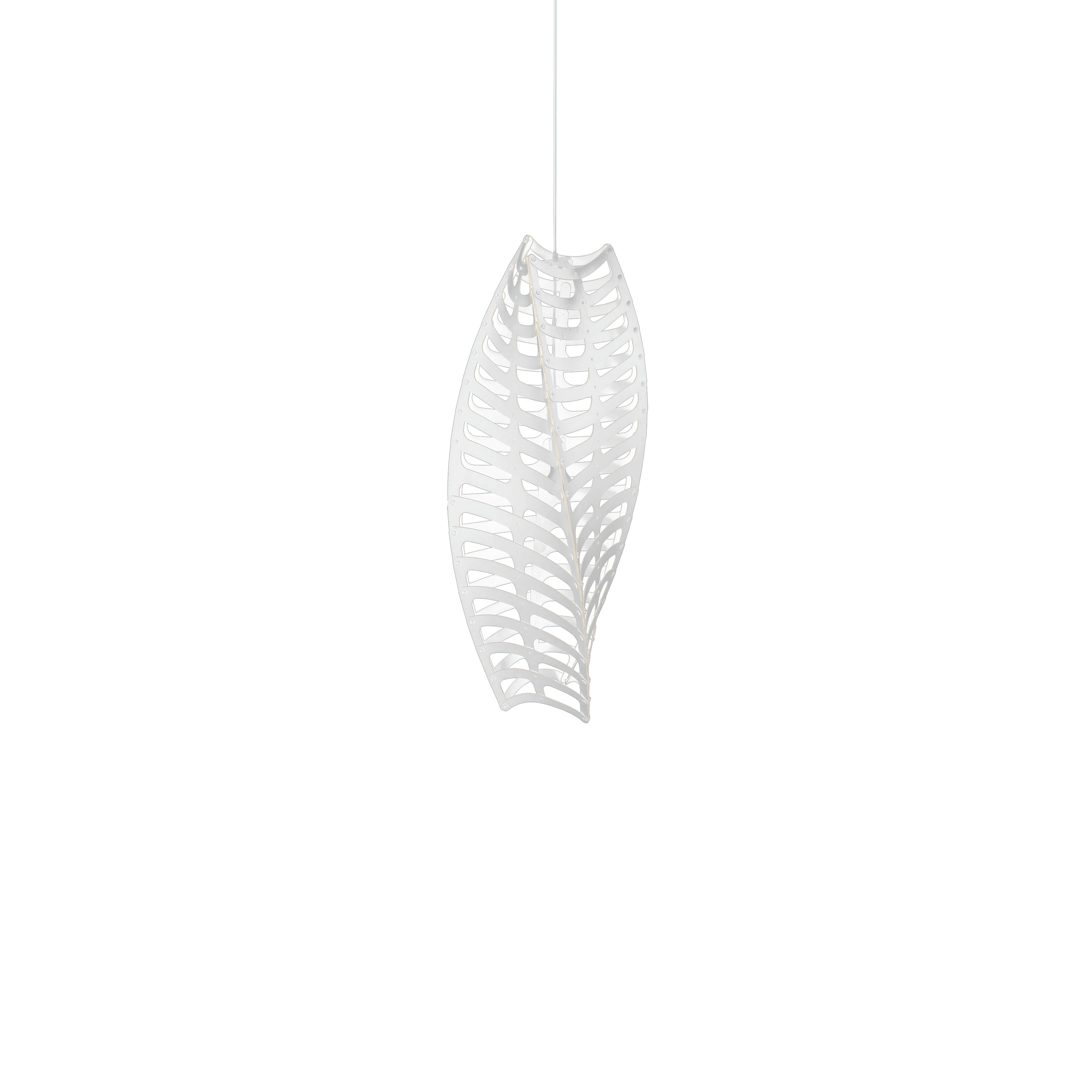 Toru Vertical Pendant Light: Small + White + White