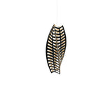 Toru Vertical Pendant Light: Small + Black + Bamboo + White