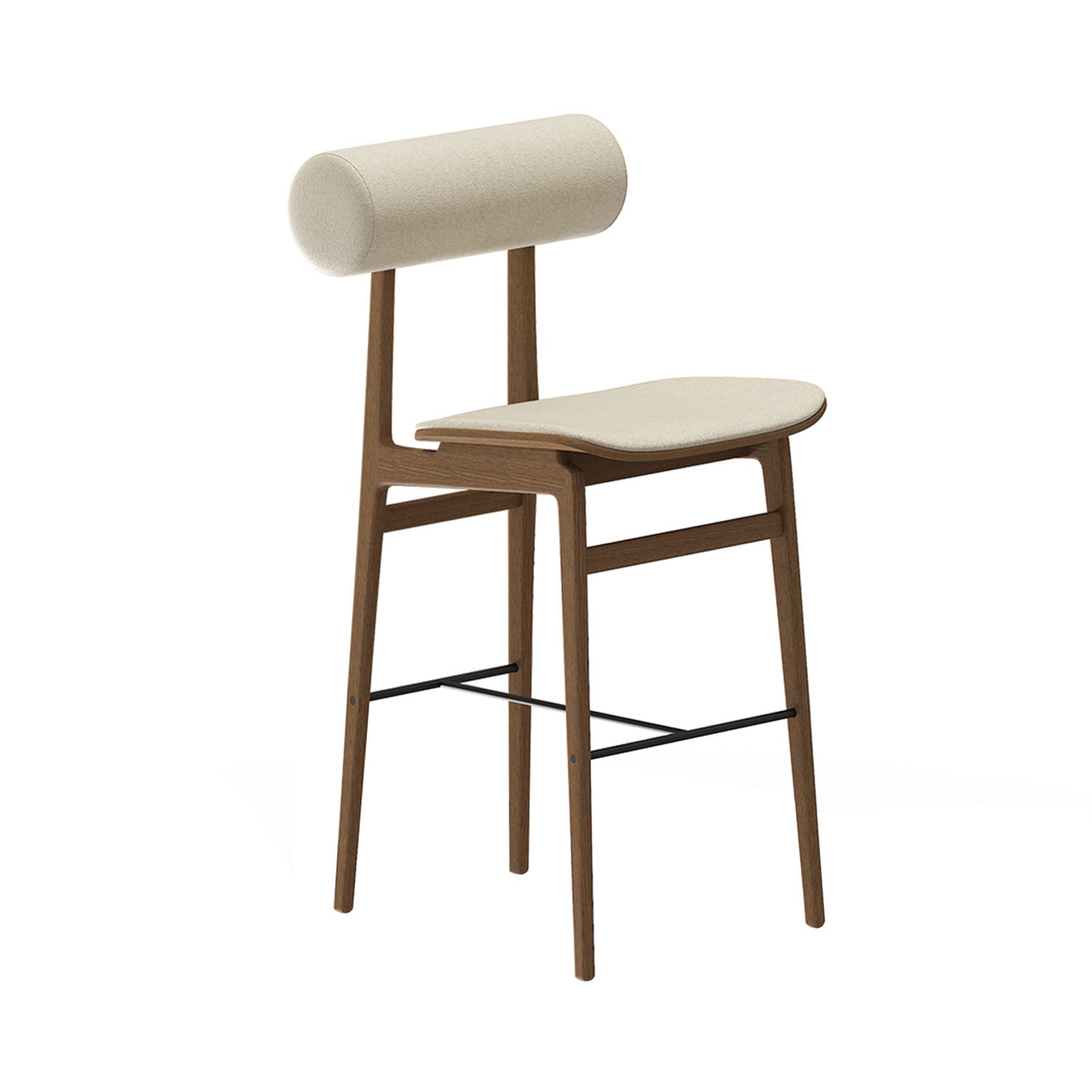 Totem Bar + Counter Chair: Seat + Back Upholstered + Bar + Light Smoked Oak