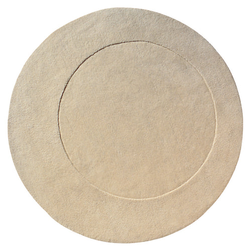 Trace Hand Tufted Round Rug: Extra Large + White