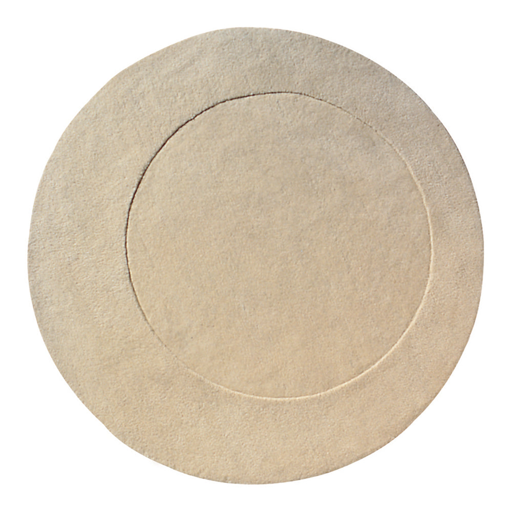 Trace Hande Tufted Round Rug: Large + White