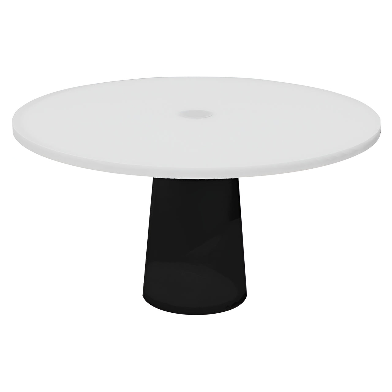 Container Round Table: Large + Cable Feed + Traffic White with Hole + Black