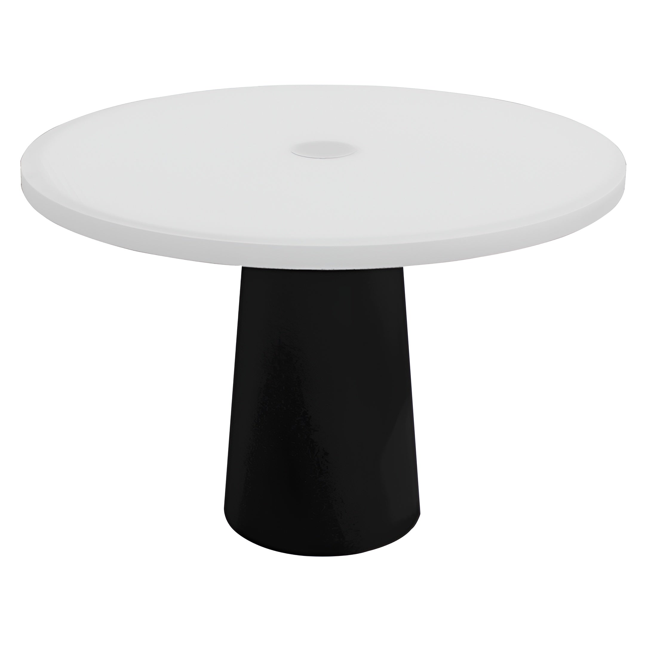 Container Round Table: Medium + Traffic White with Hole + Black