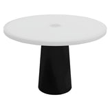 Container Round Table: Medium + Traffic White with Hole + Black