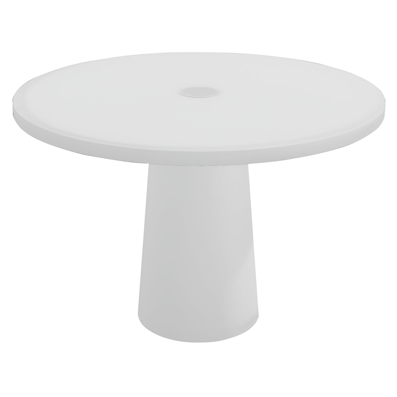 Container Round Table: Medium + Traffic White with Hole + White