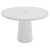 Container Round Table: Medium + Traffic White with Hole + White