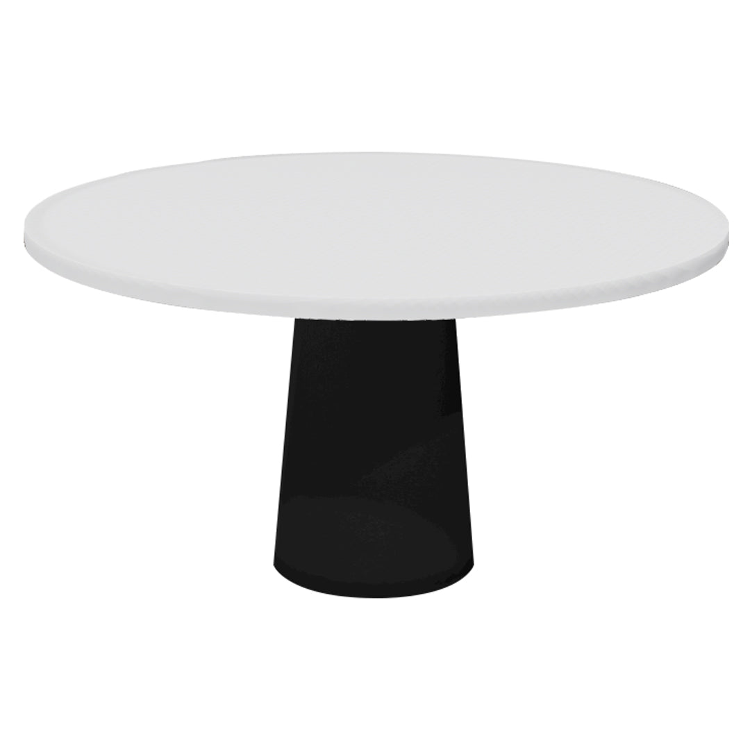 Container Round Table: Large + Cable Feed + Traffic White + Black