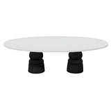 Container Oval Table: Large + New Antiques + Traffic White + Black