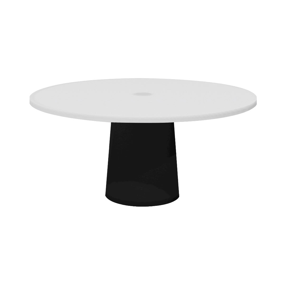 Container Round Table: Extra Large + Traffic White with Hole + Black