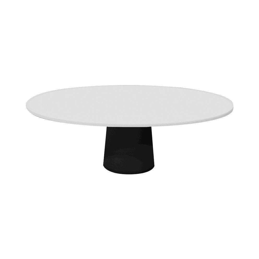 Container Oval Table: Small + Traffic White + Black