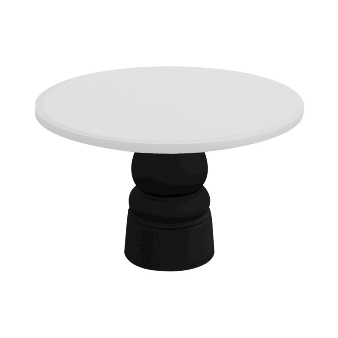 Container Round Table: Large + New Antiques + Traffic White + Black