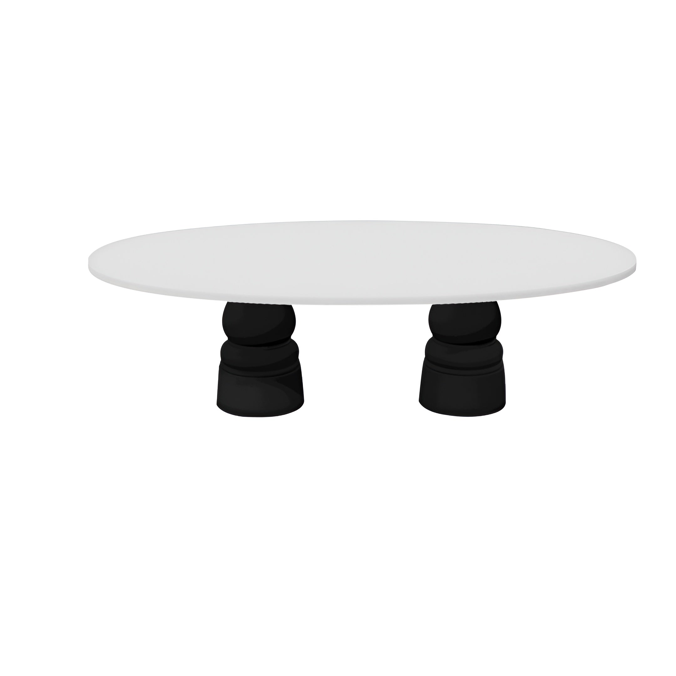 Container Oval Table: Large + New Antiques + Traffic White + Black