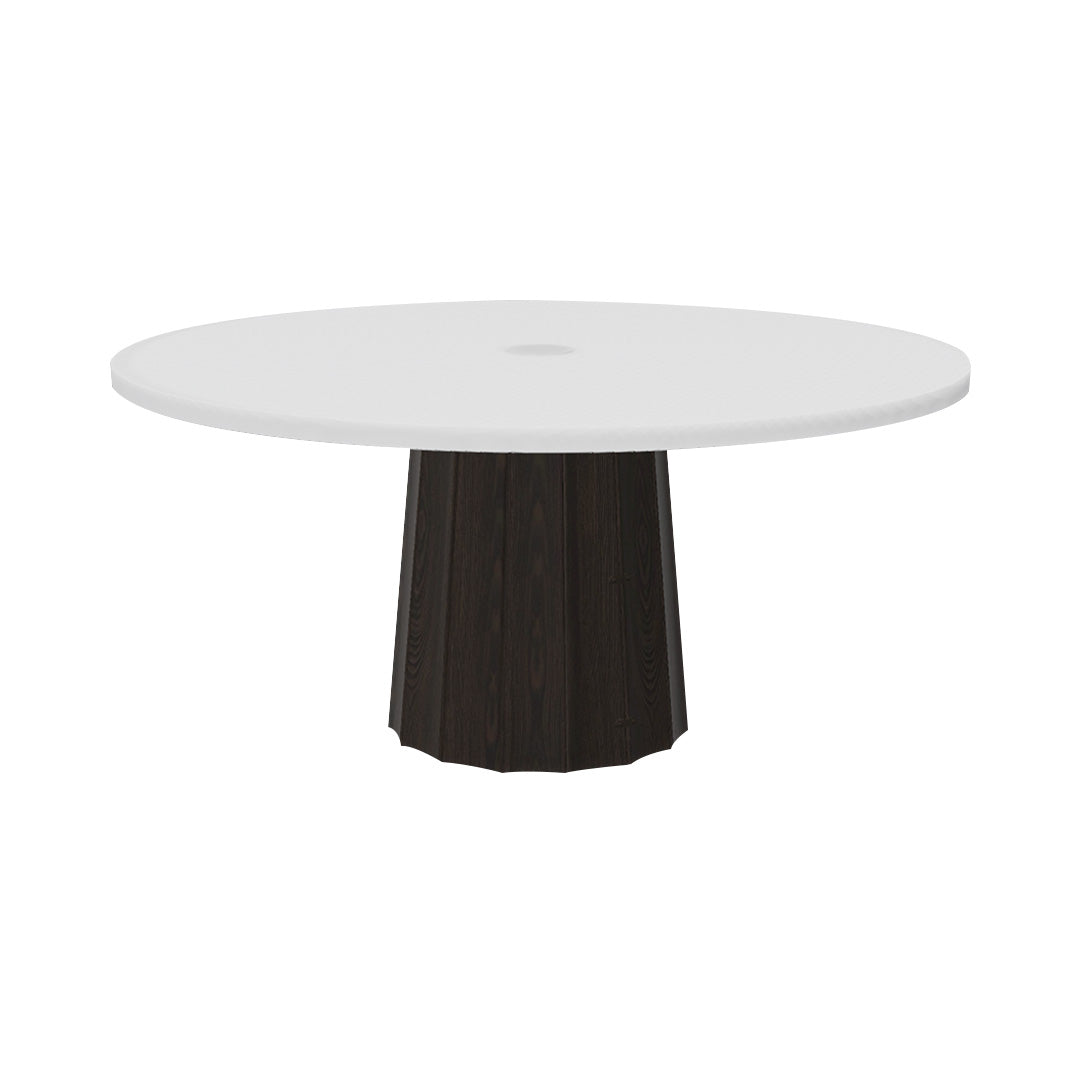 Container Round Table: Extra Large + Bodhi Cover + Traffic White with Hole + Grey
