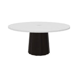 Container Round Table: Extra Large + Bodhi Cover + Traffic White with Hole + Wenge