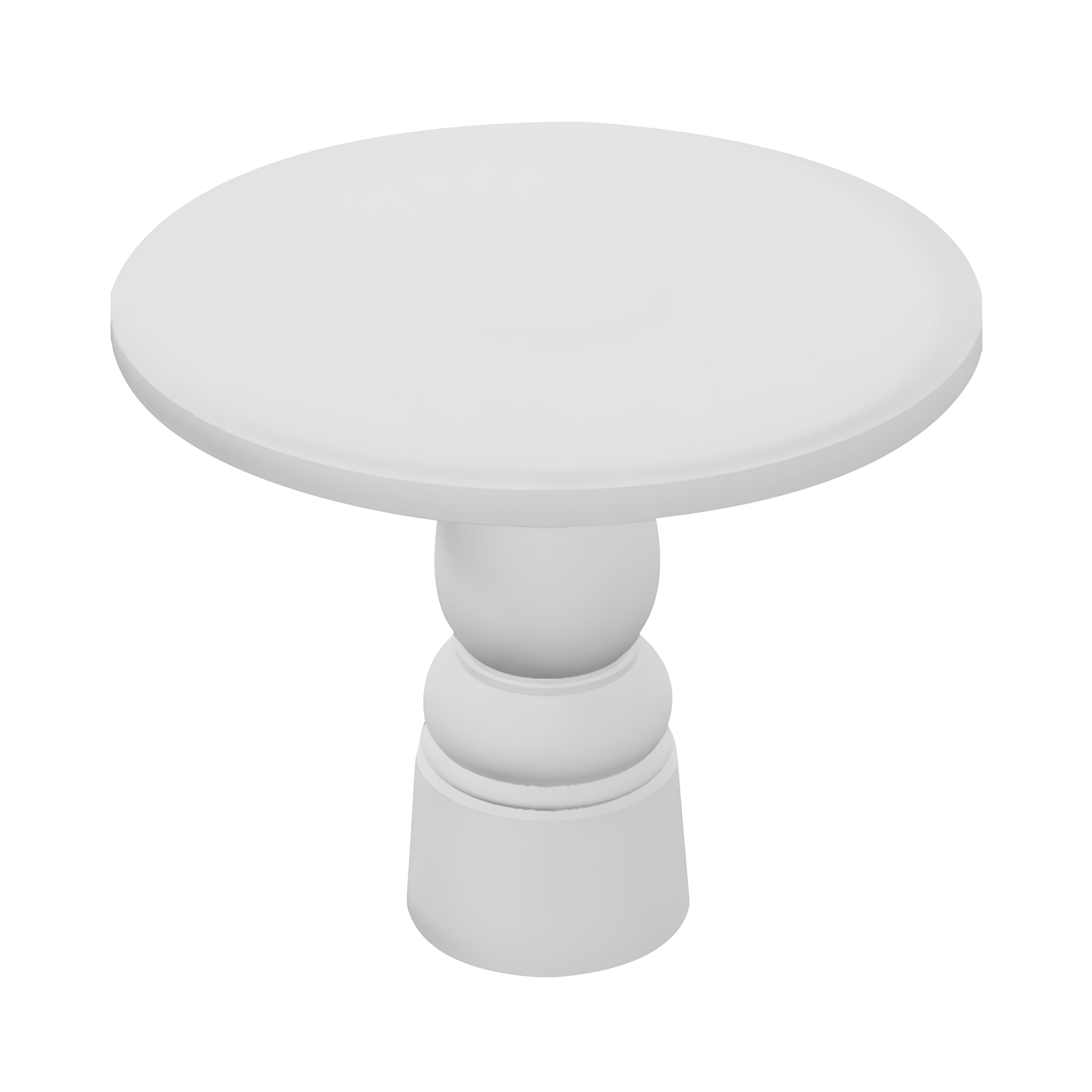 Container Round Table: Small + New Antiques + Traffic White + White