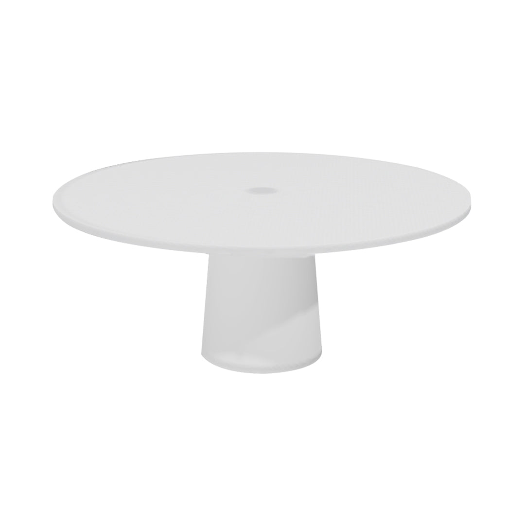 Container Round Table: XXL + Cable Feed + Traffic White with Hole + White
