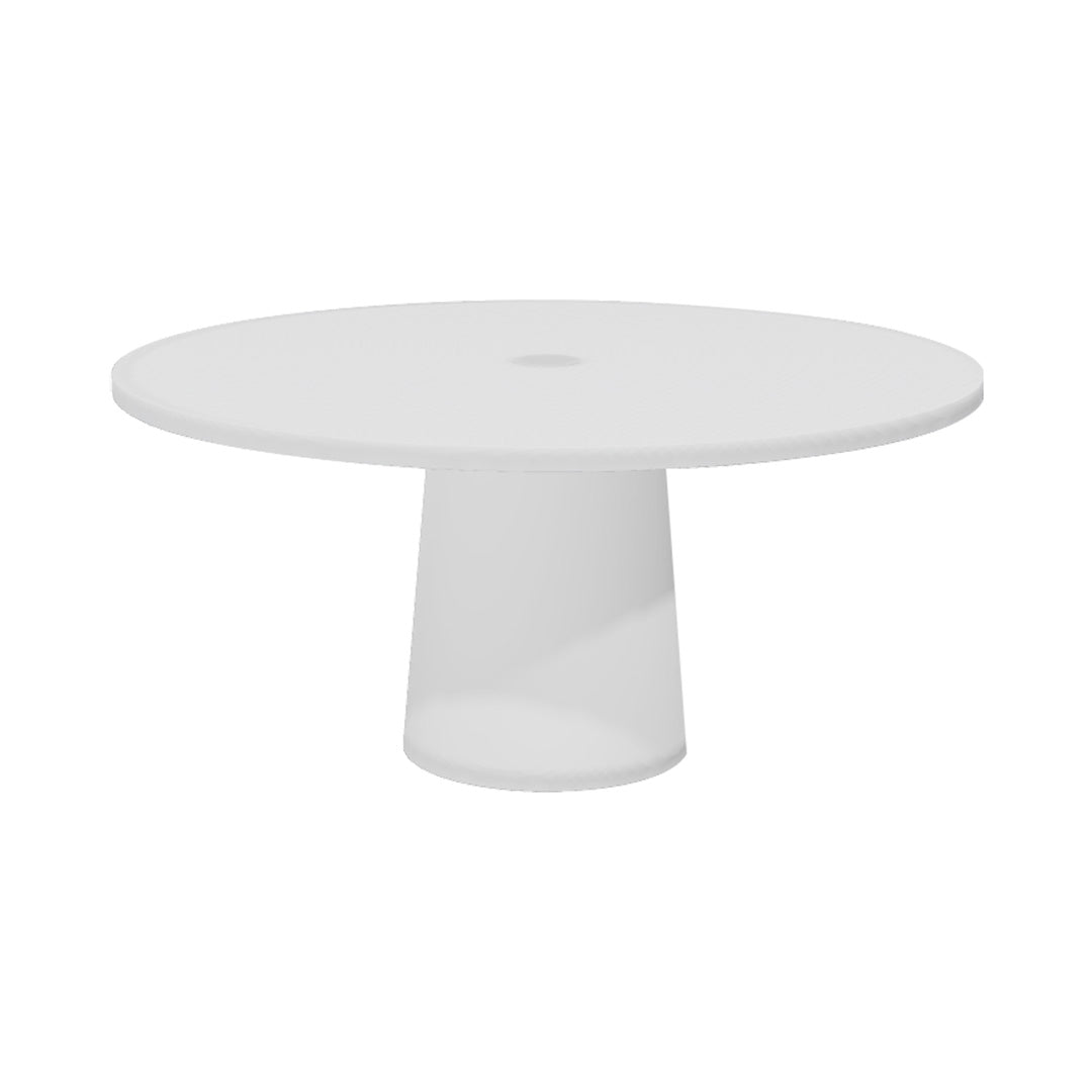Container Round Table: Extra Large + Cable Feed + Traffic White with Hole + White