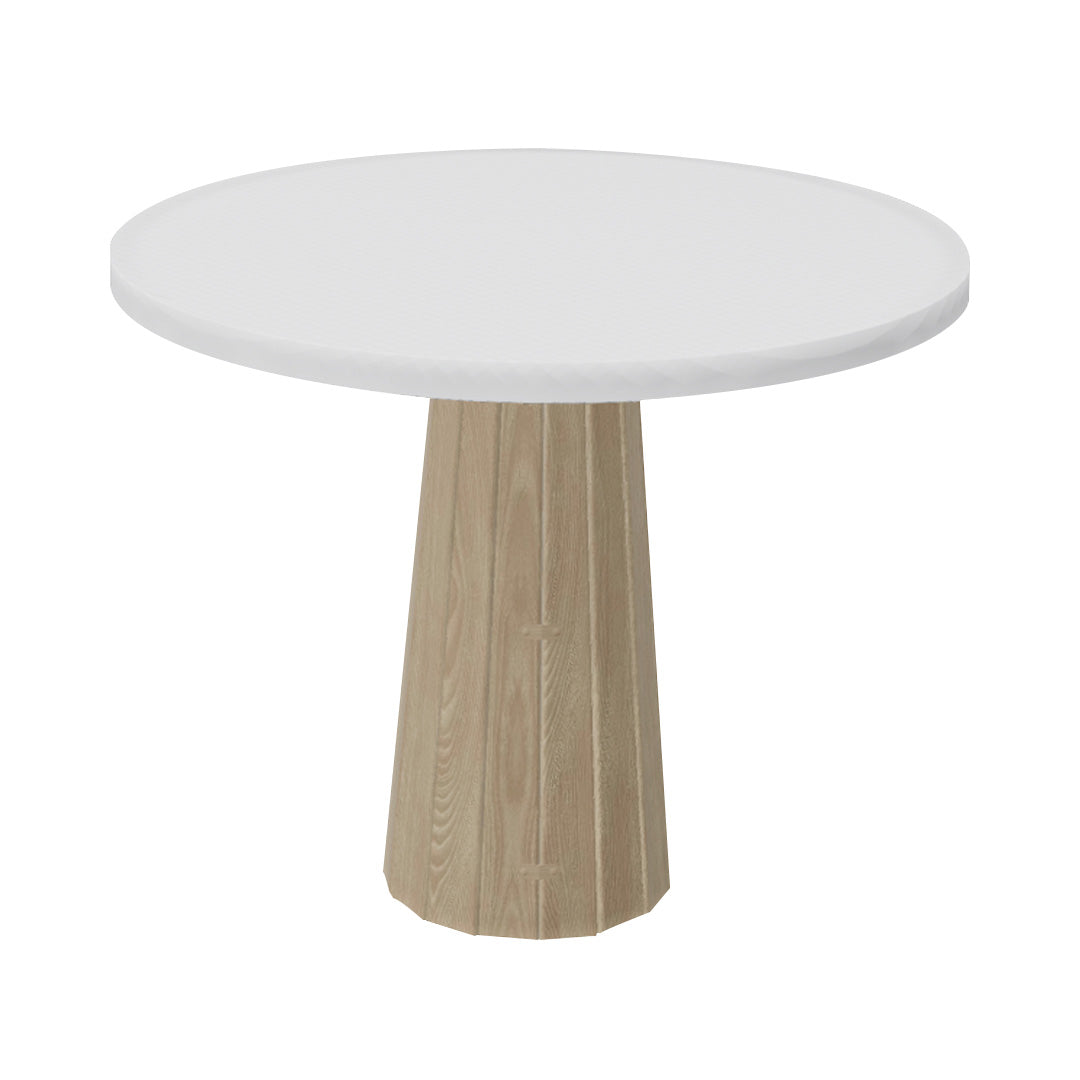 Container Round Table: Small + Bodhi Cover + Traffic White + White Wash