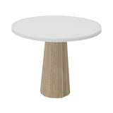 Container Round Table: Small + Bodhi Cover + Traffic White + White Wash