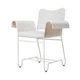 Tropique Dining Chair: Outdoor + With Fringes + White Semi Matt + Leslie 06