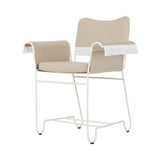 Tropique Dining Chair: Outdoor + With Fringes + White Semi Matt + Leslie 12