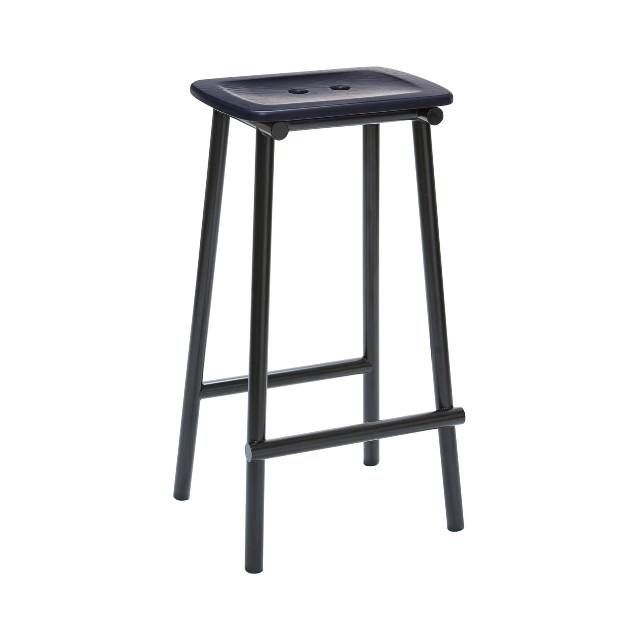 Tubby Tube Bar + Counter Stool: Bar + Navy Blue Ash