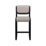 Tube Bar + Counter Stool: Upholstery + Counter + Black + Boucle Grey