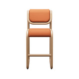 Tube Bar + Counter Stool: Upholstery + Counter + Tan + Vegan Leather Tan