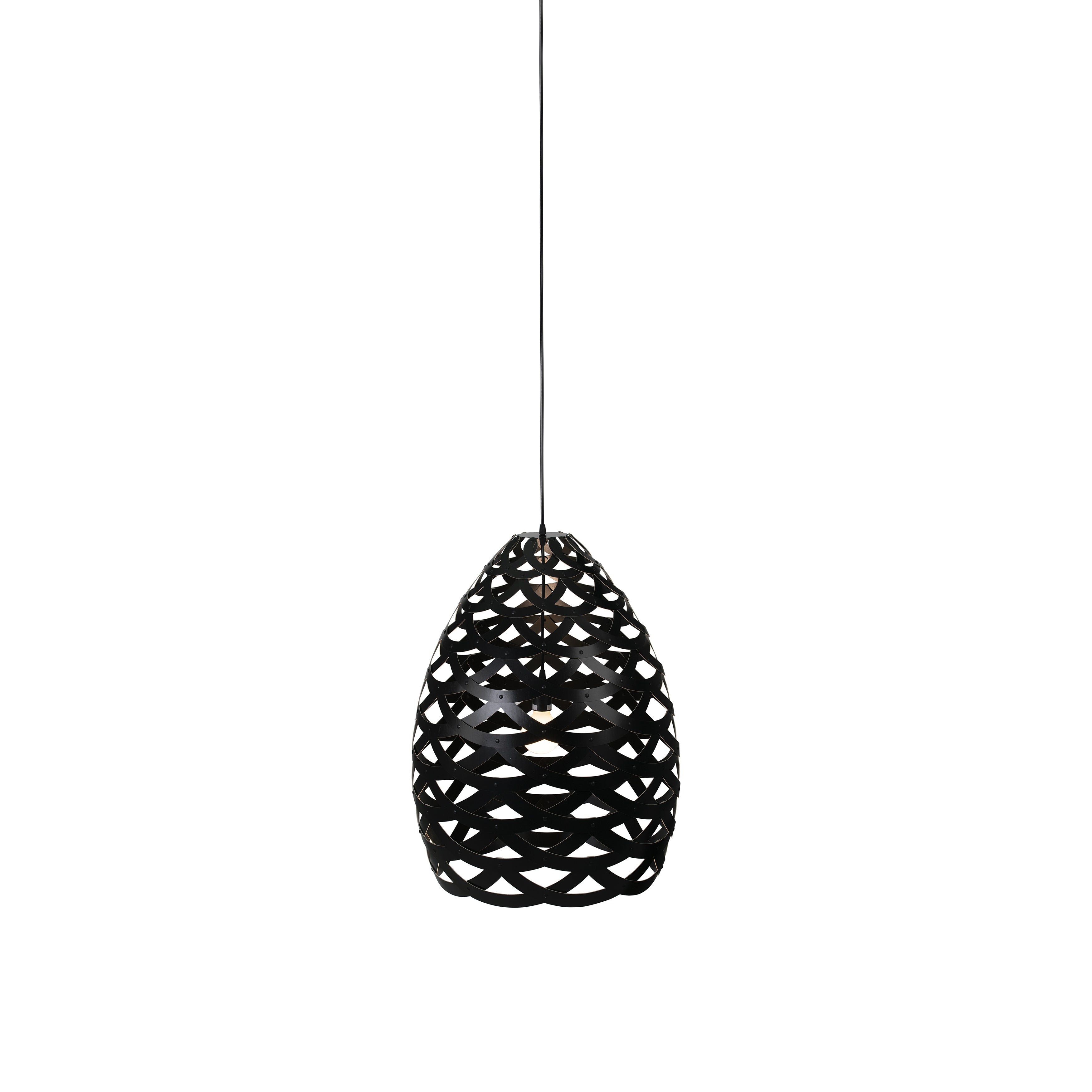 Tūī Pendant Light: Small + Black + Black