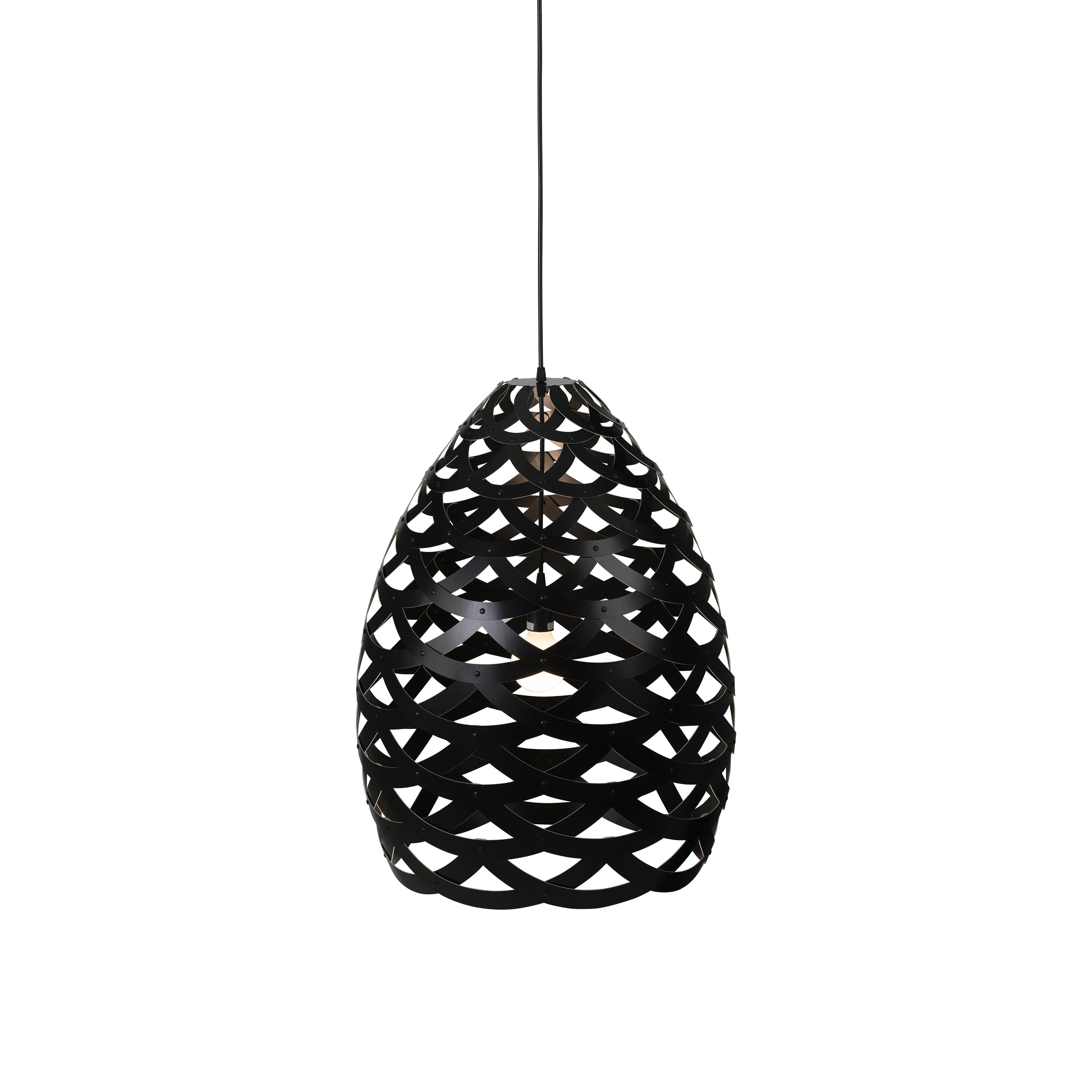 Tūī Pendant Light: Medium + Black + Black