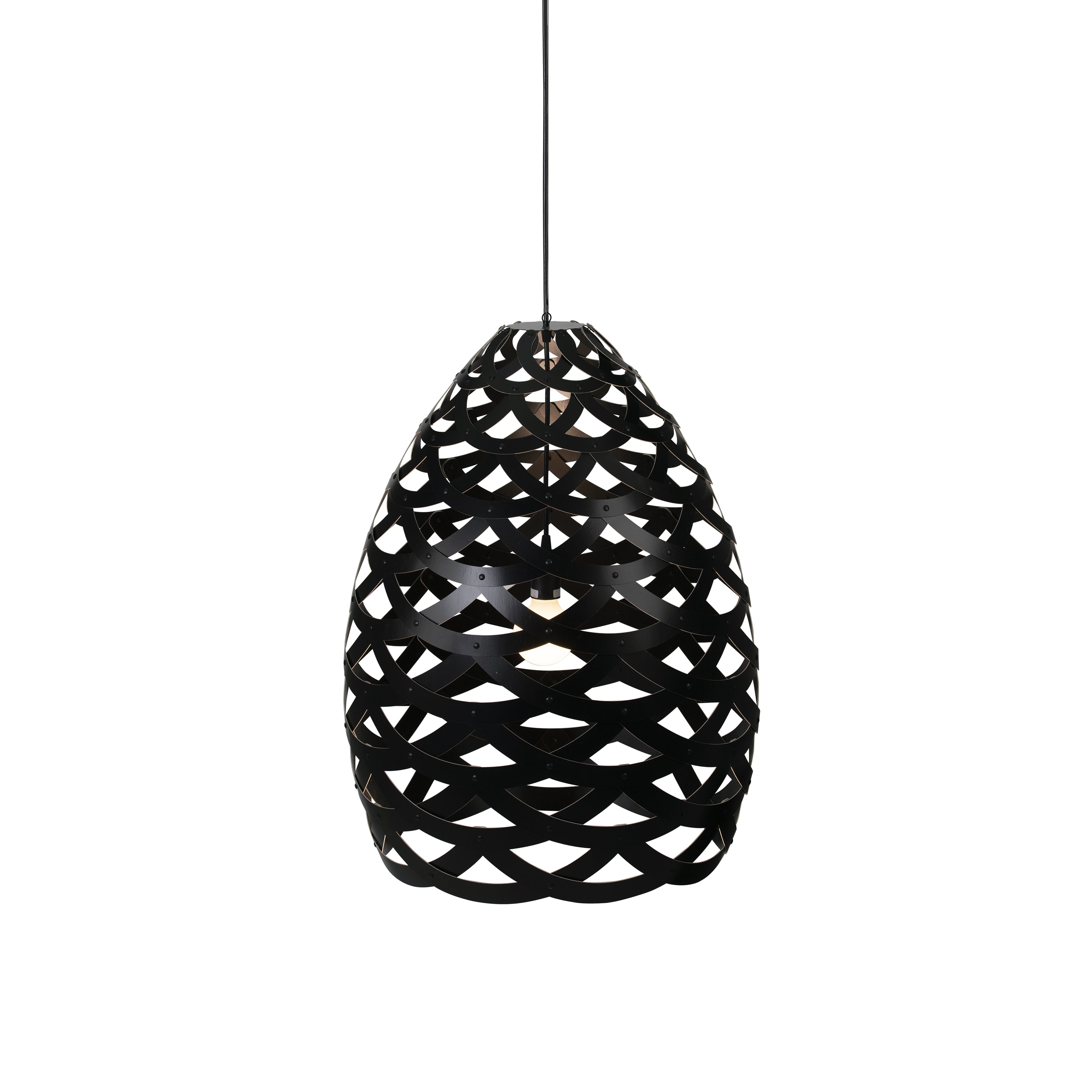 Tūī Pendant Light: Large + Black + Black